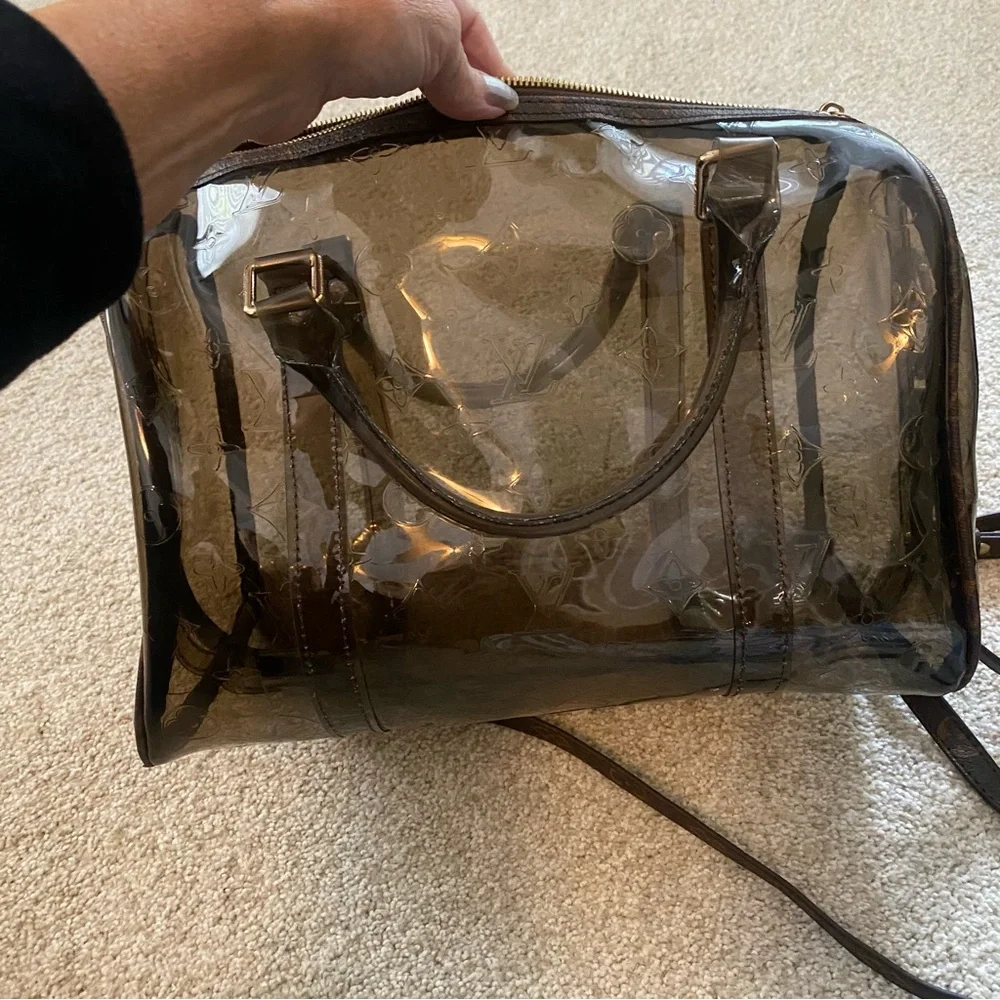 Brown clear satchel bag with Twilly - Picture 3 of 15